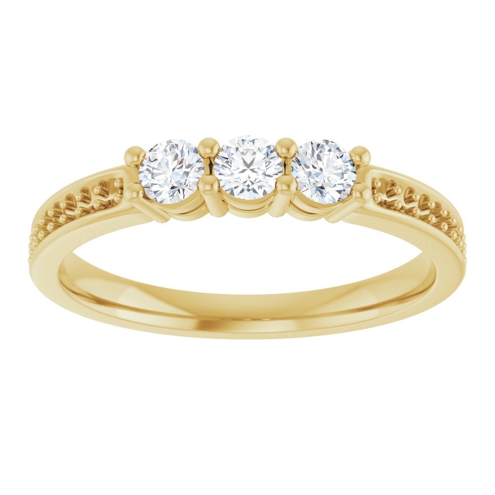 14K Yellow 3-Stone .06 CTW Lab-Grown Diamond Semi-Set Family Ring