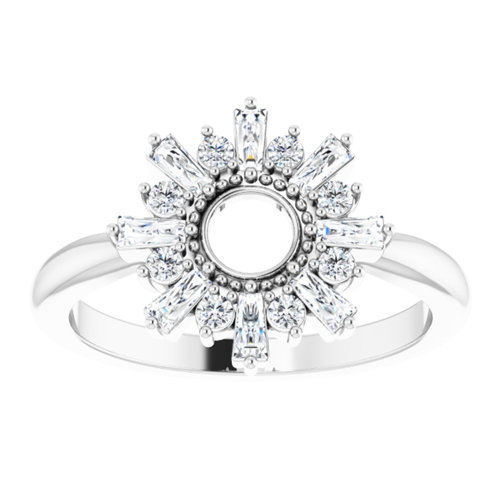 14K White Gold 3/8 CTW Natural Diamond Circle Ring