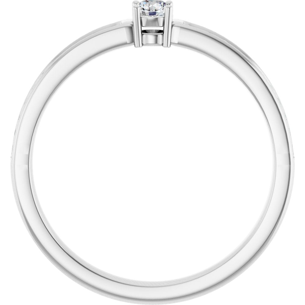 14K Rose 1-Stone .08 CTW Lab-Grown Diamond Semi-Set Family Ring