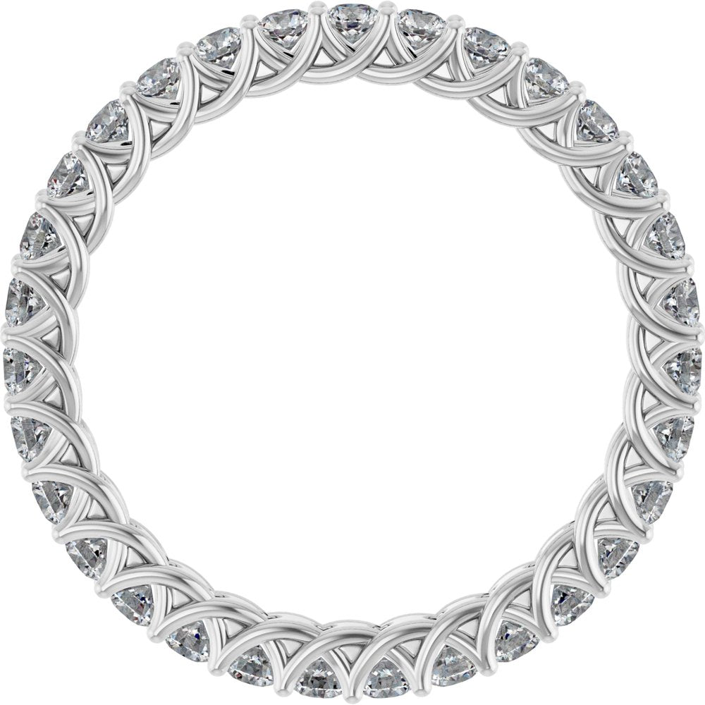 14K White 9/10 CTW Natural Diamond Eternity Band