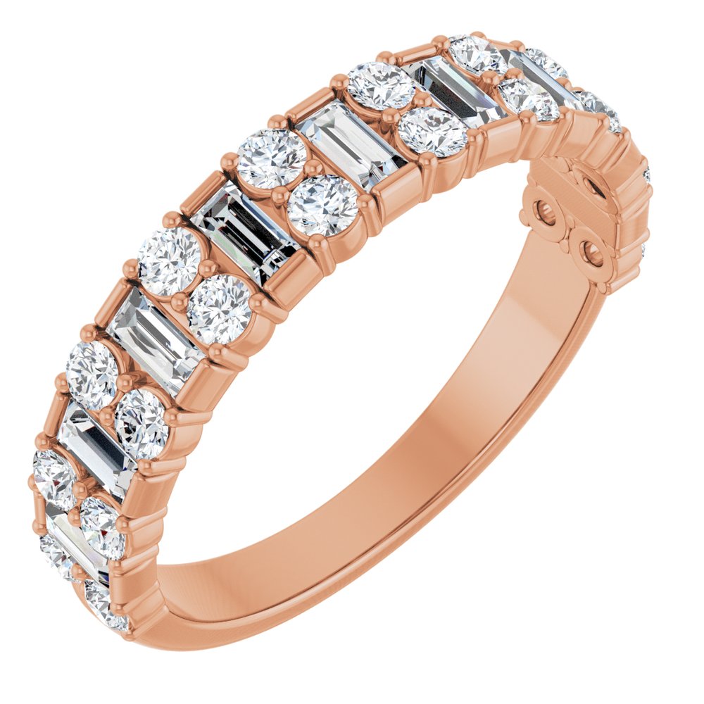 14K Rose 9/10 CTW Natural Diamond Anniversary Band