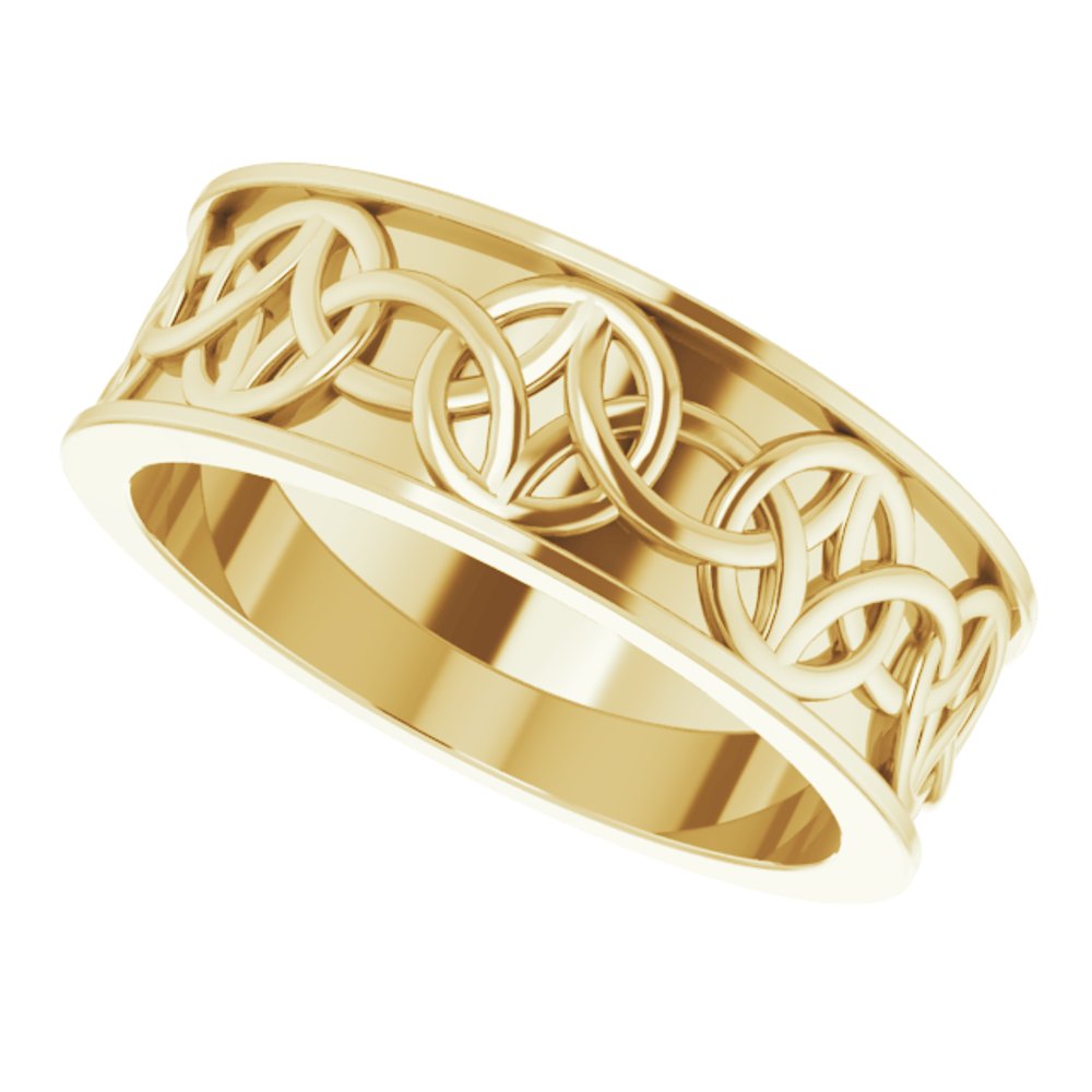14K Yellow 7 mm Celtic-Inspired Flat Band Size 8