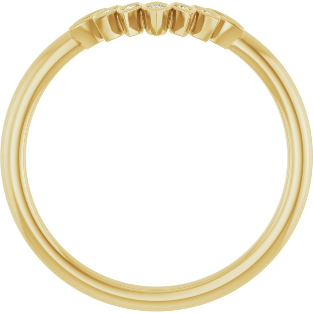 14K Yellow .025 CTW Natural Diamond Floral Contour Band