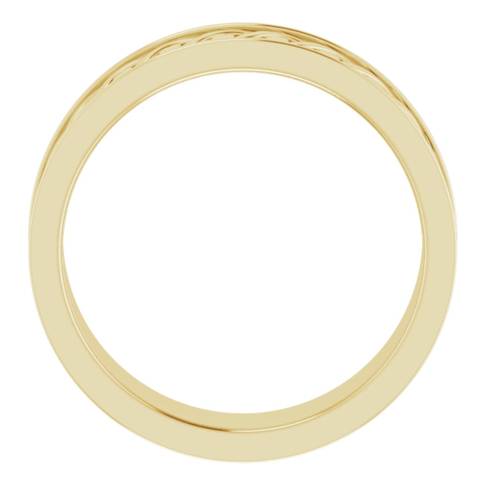 14K Yellow Gold 7 mm Woven-Design Flat Band Size 10.5