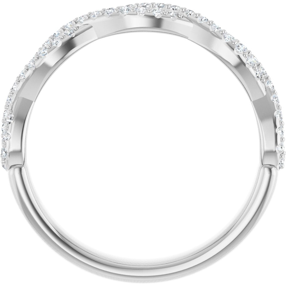 14K White Gold 1/5 CTW Natural Diamond Infinity-Inspired Anniversary Band