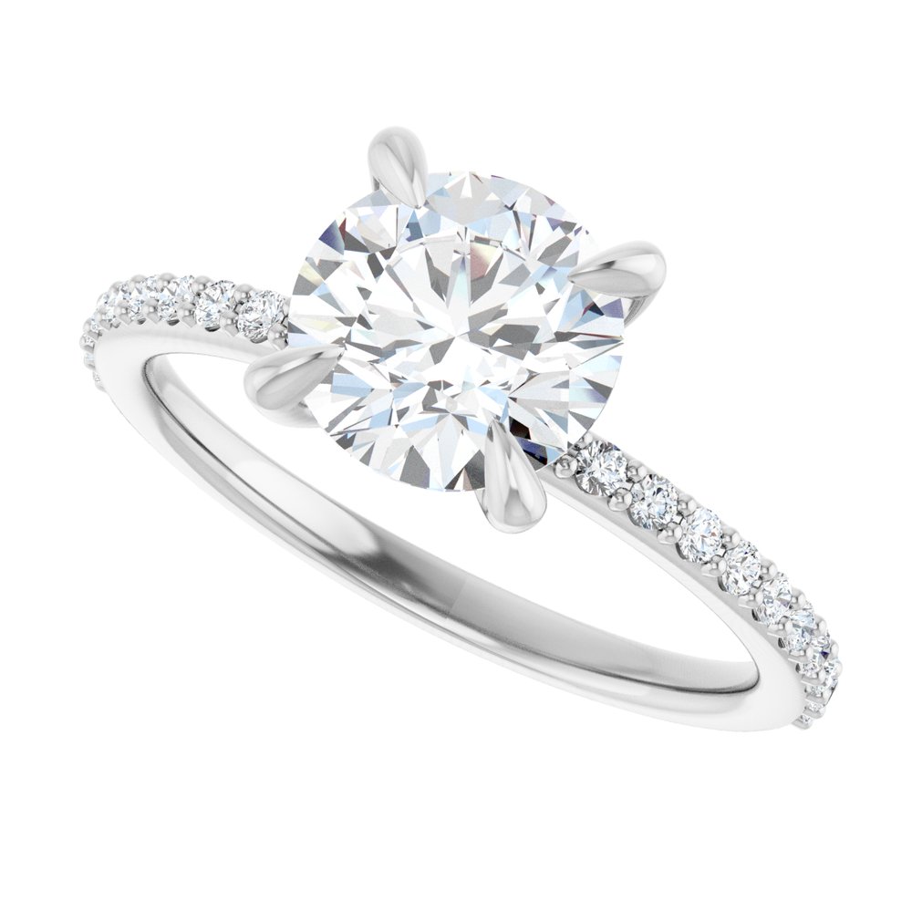 14K White Gold 1 3/4 CTW Lab-Grown Diamond Engagement Ring