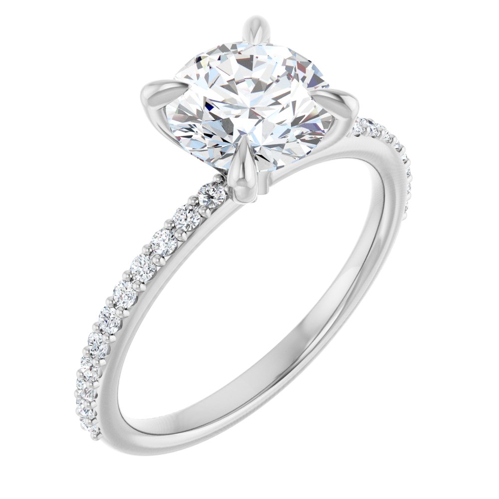 14K White Gold 1 3/4 CTW Lab-Grown Diamond Engagement Ring