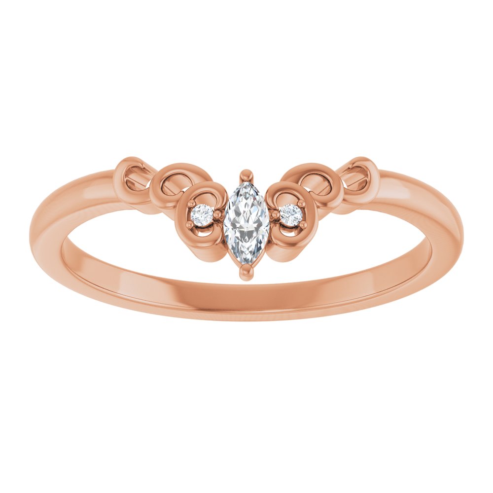 14K Rose Gold .07 CTW Natural Diamond Sculptural Contour Band