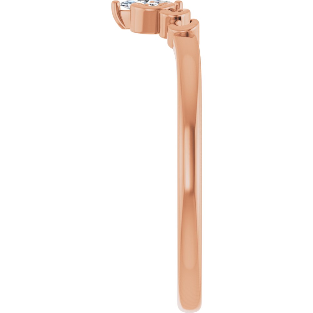 14K Rose Gold .07 CTW Natural Diamond Sculptural Contour Band