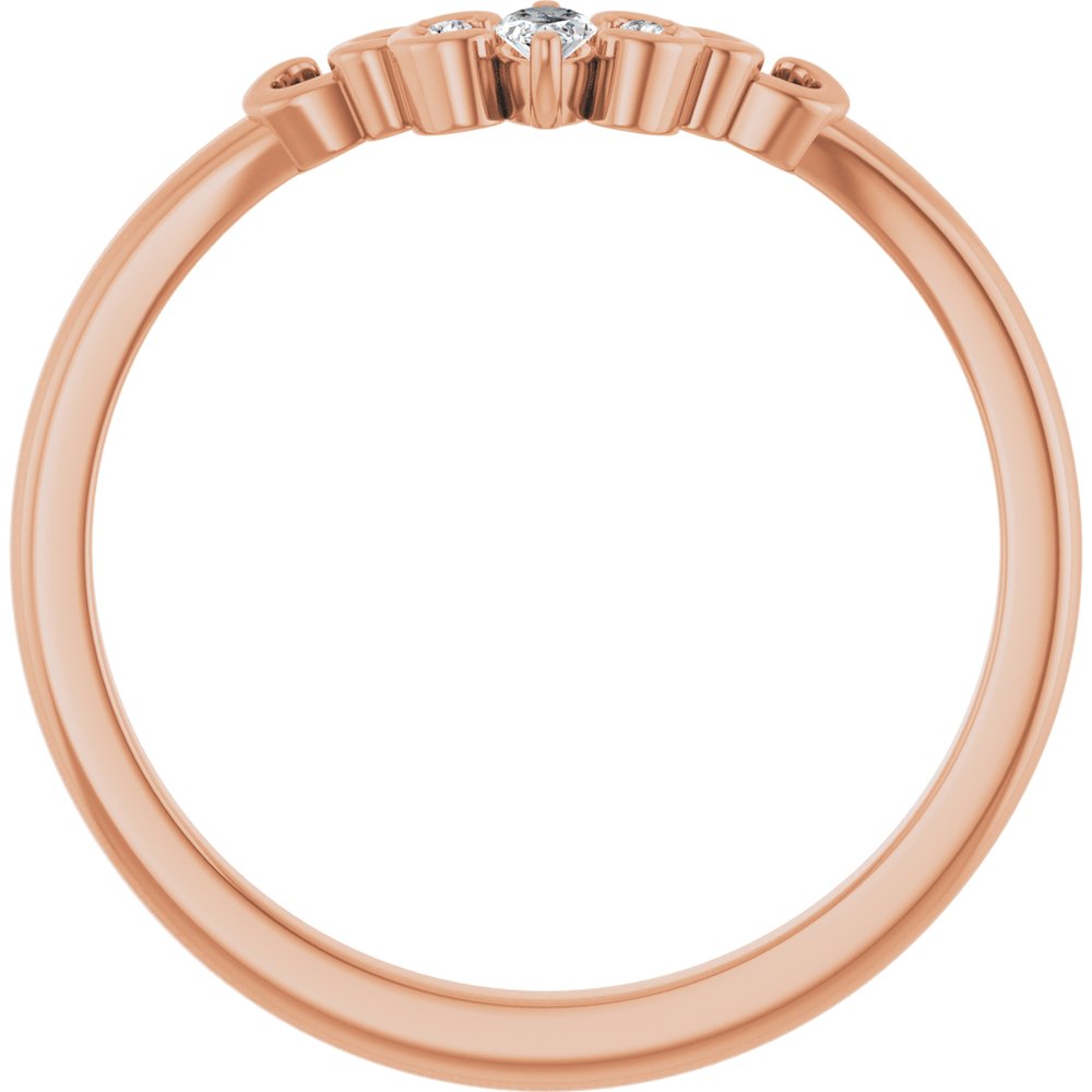 14K Rose Gold .07 CTW Natural Diamond Sculptural Contour Band