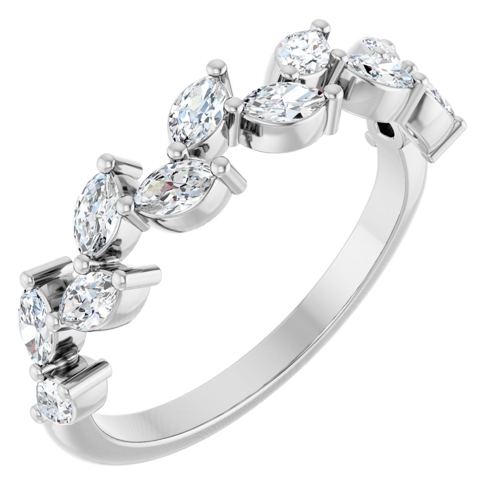 14K White Gold 5/8 CTW Natural Diamond Anniversary Band
