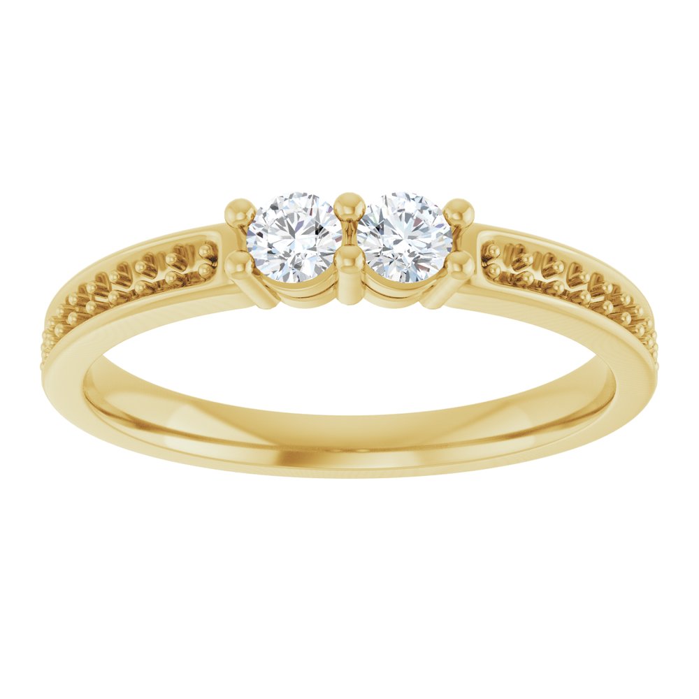 14K Yellow 2-Stone .07 CTW Lab-Grown Diamond Semi-Set Family Ring