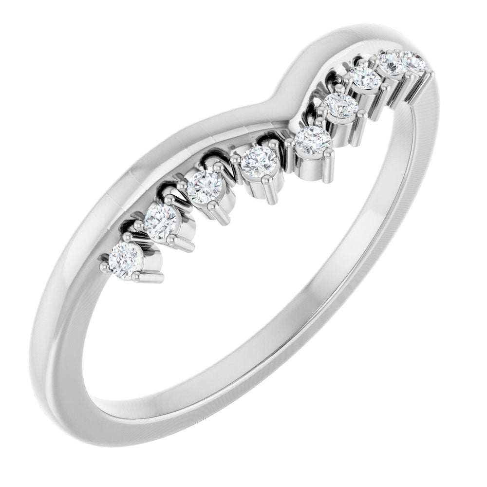 Platinum .08 CTW Natural Diamond Contour Band