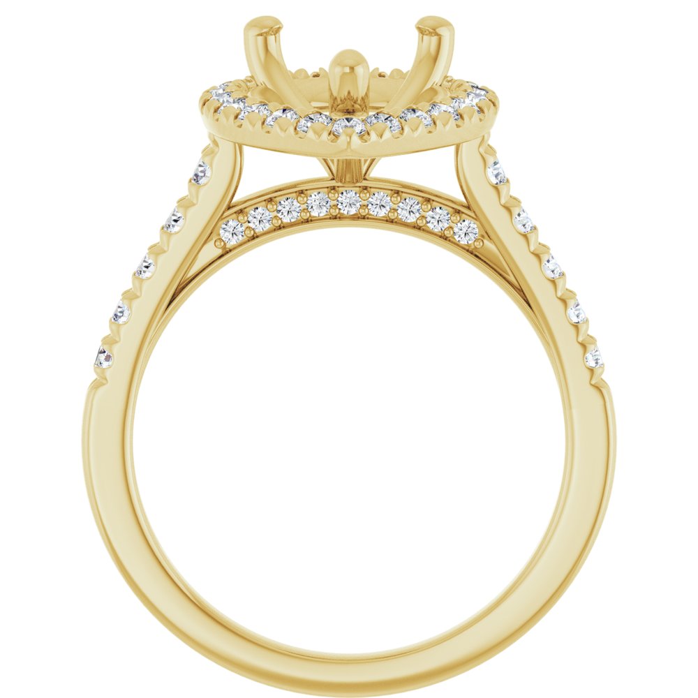 14K White 12 x 8 mm Pear 5/8 CTW Lab-Grown Diamond Semi-Set Engagement Ring