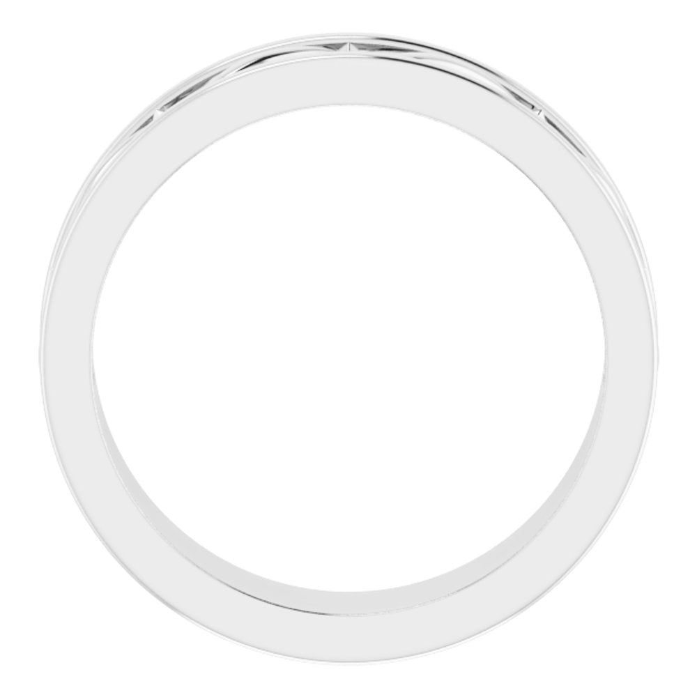 14K White Gold 6 mm X-Pattern Band Size 7.5