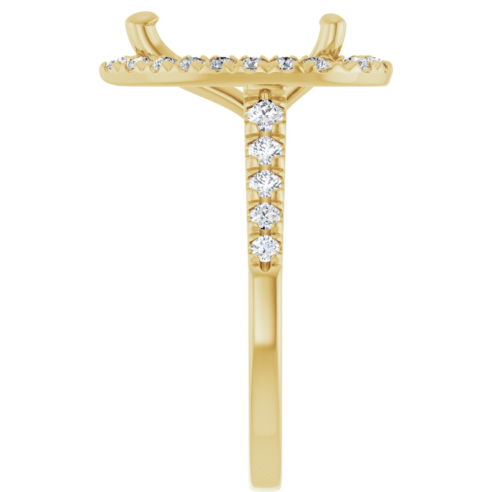 14K White 12 x 8 mm Pear 5/8 CTW Lab-Grown Diamond Semi-Set Engagement Ring