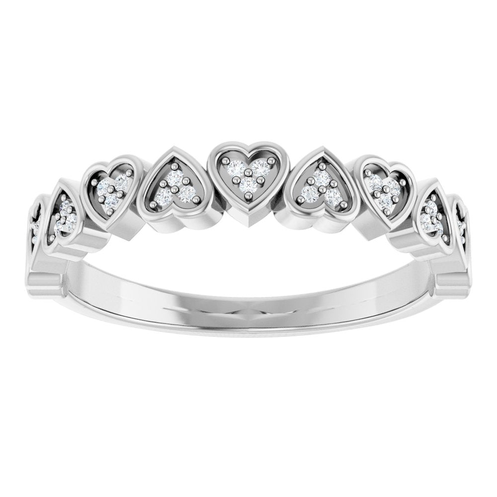 14K White .07 CTW Natural Diamond Anniversary Band