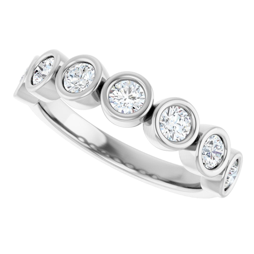 14K White Gold 5/8 CTW Natural Diamond Anniversary Band