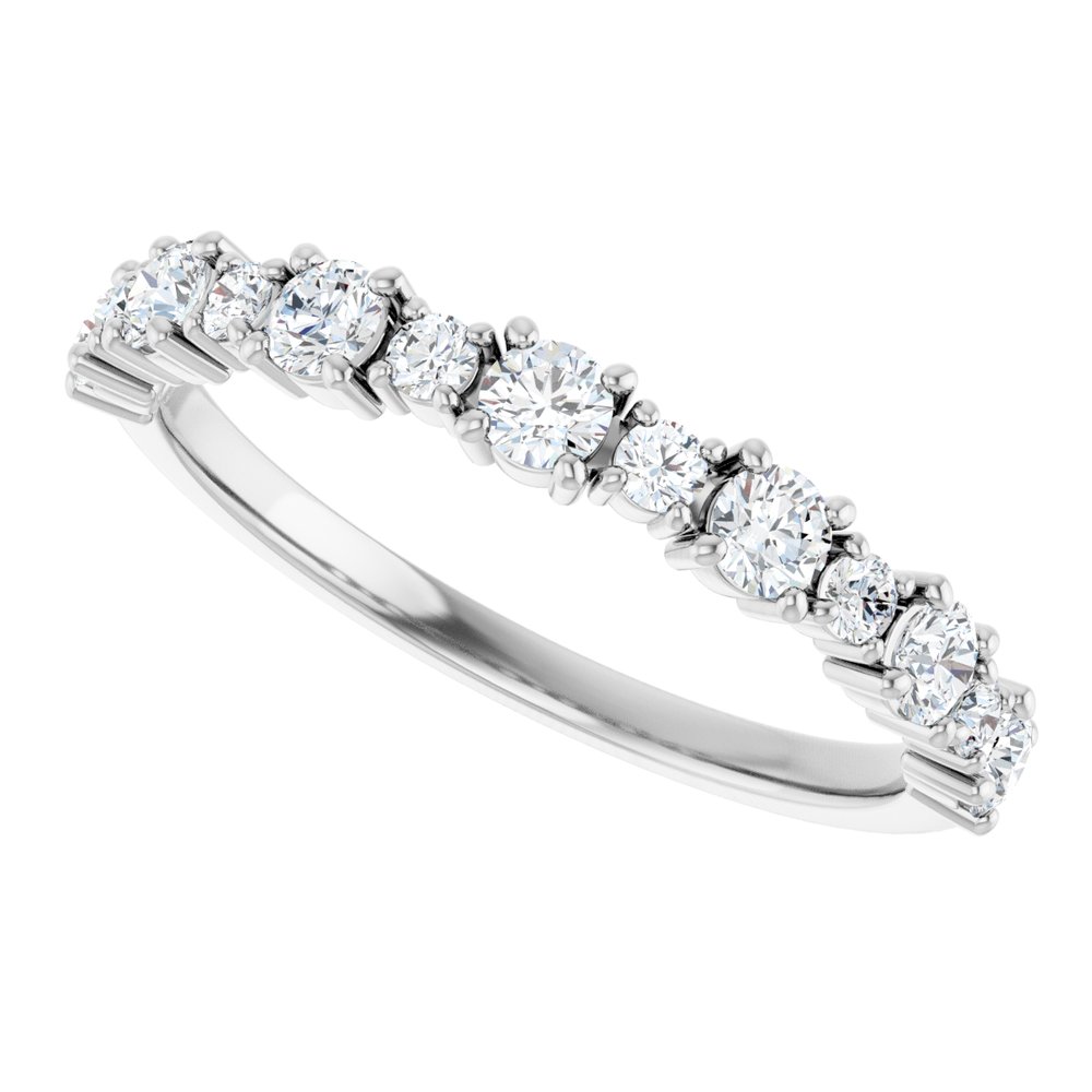 14K White Gold 1/2 CTW Natural Diamond Anniversary Band