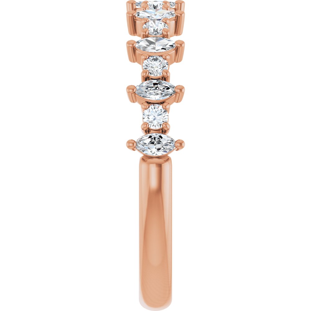 14K Rose 3/8 CTW Natural Diamond Anniversary Band