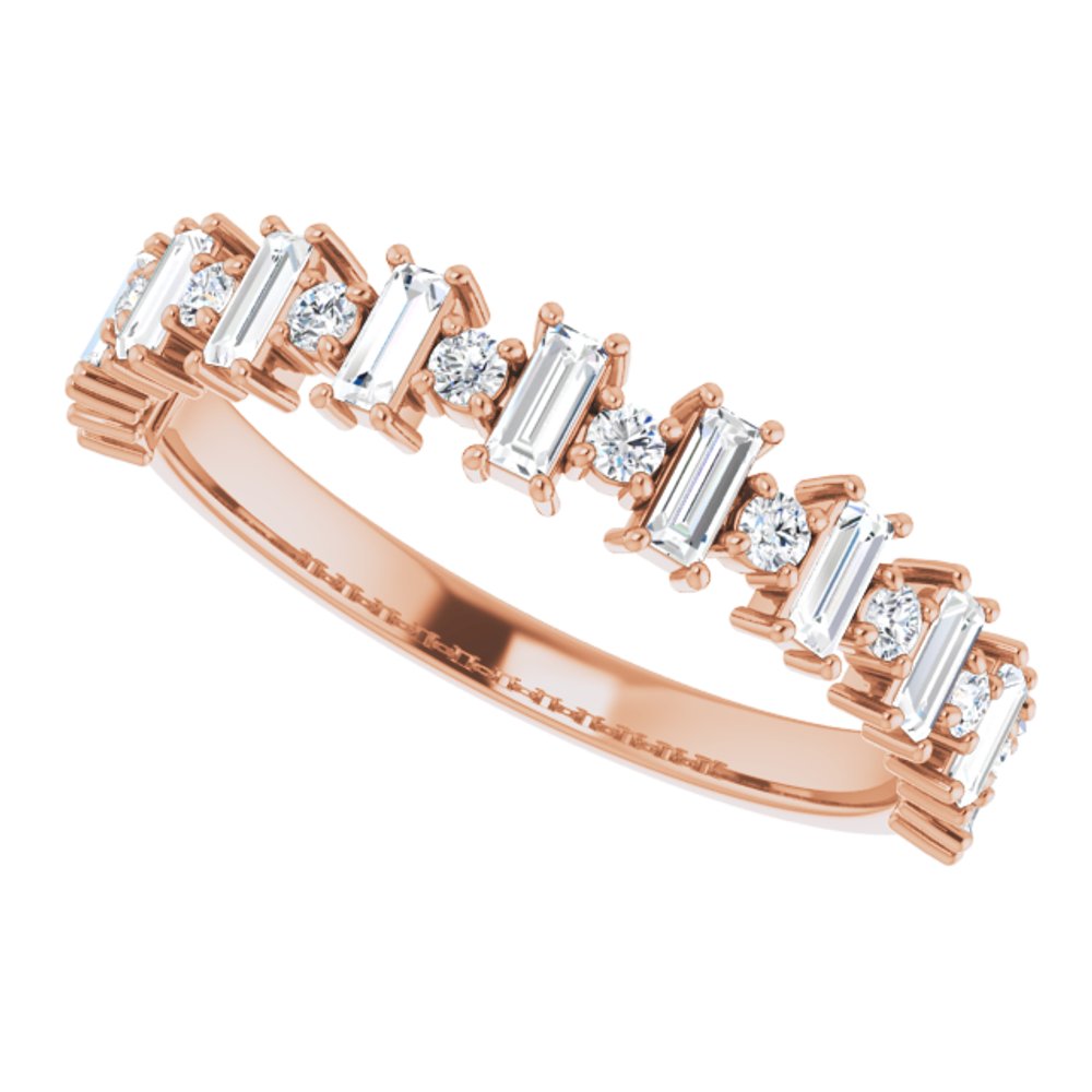 14K Rose 1/2 CTW Natural Diamond Anniversary Band