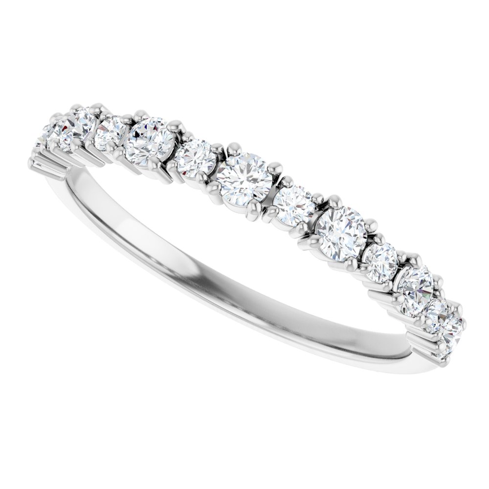 14K White Gold 3/8 CTW Natural Diamond Anniversary Band