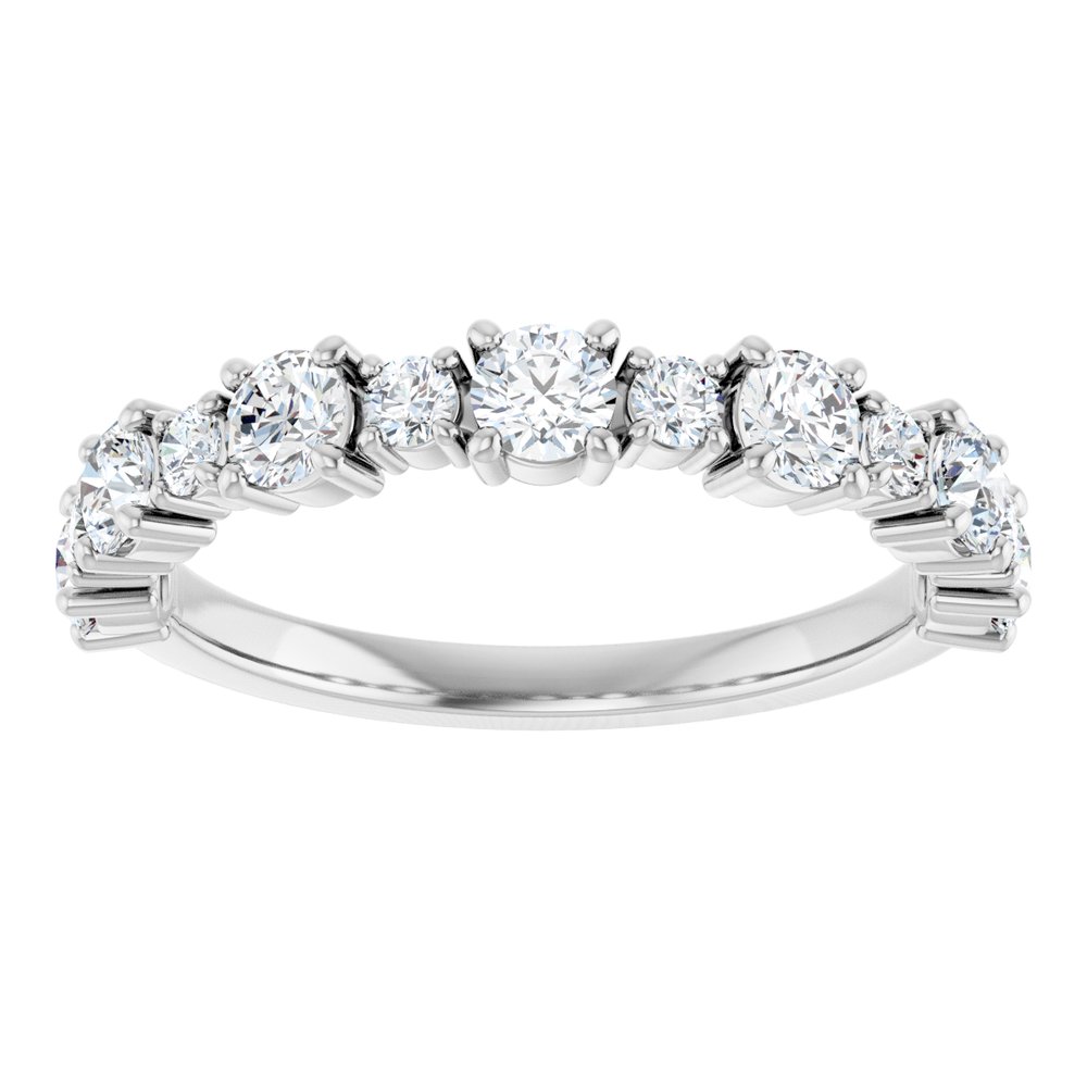 14K White Gold 3/4 CTW Natual Diamond Anniversary Band