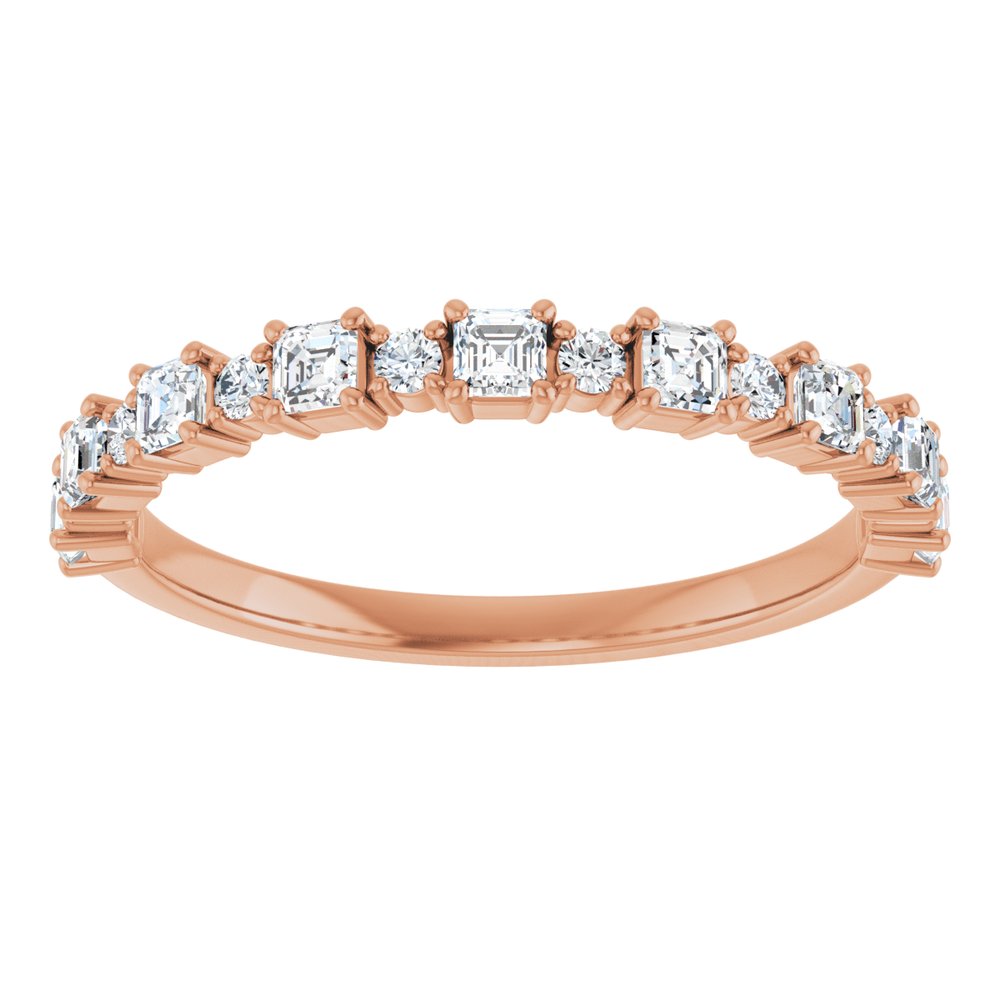 14K Rose 1/2 CTW Natural Diamond Anniversary Band