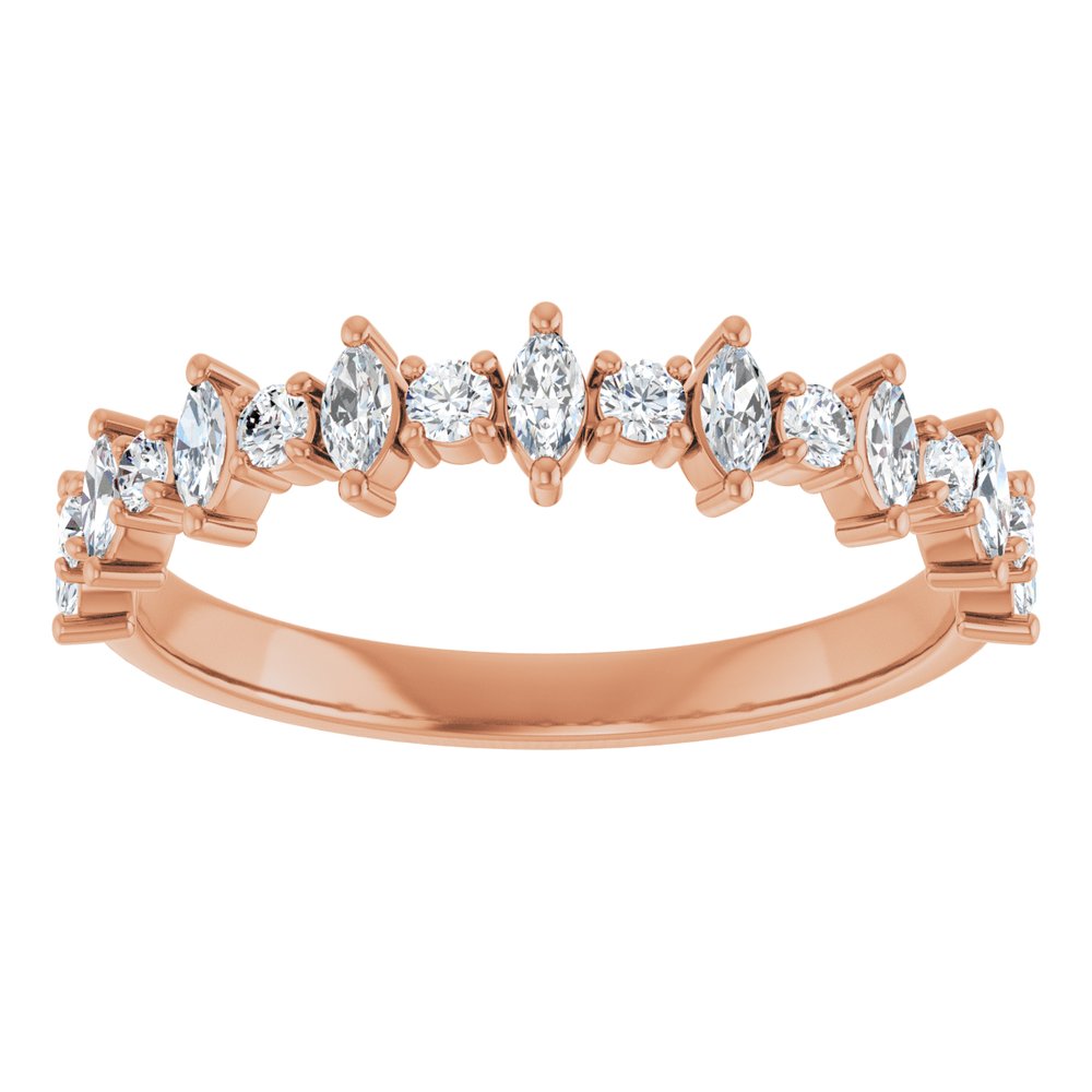 14K Rose 3/8 CTW Natural Diamond Anniversary Band