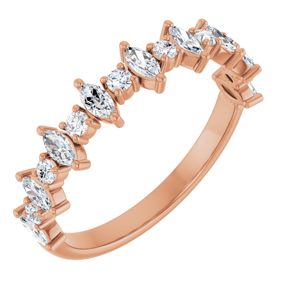 14K Rose Gold 1/2 CTW Natural Diamond Anniversary Band