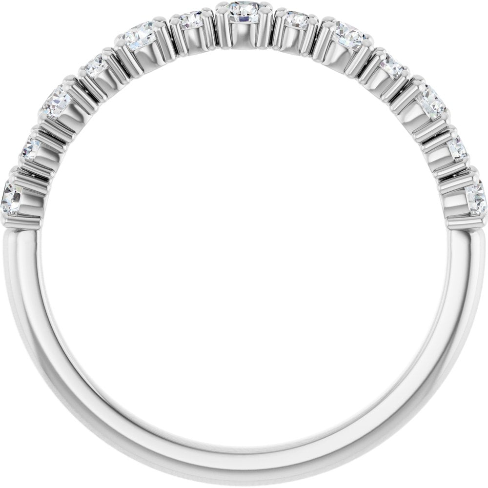 14K White Gold 3/8 CTW Natural Diamond Anniversary Band