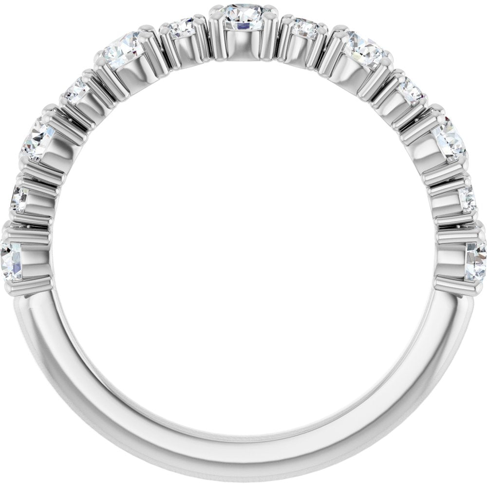 14K White Gold 3/4 CTW Natual Diamond Anniversary Band