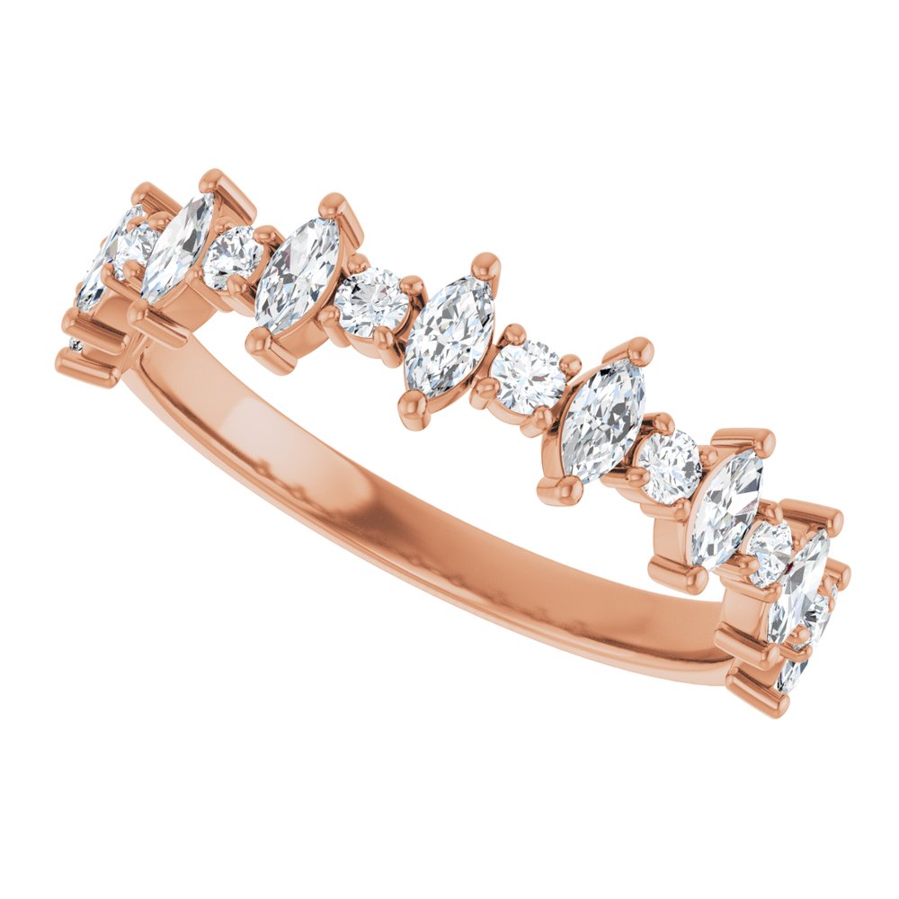 14K Rose Gold 1/2 CTW Natural Diamond Anniversary Band