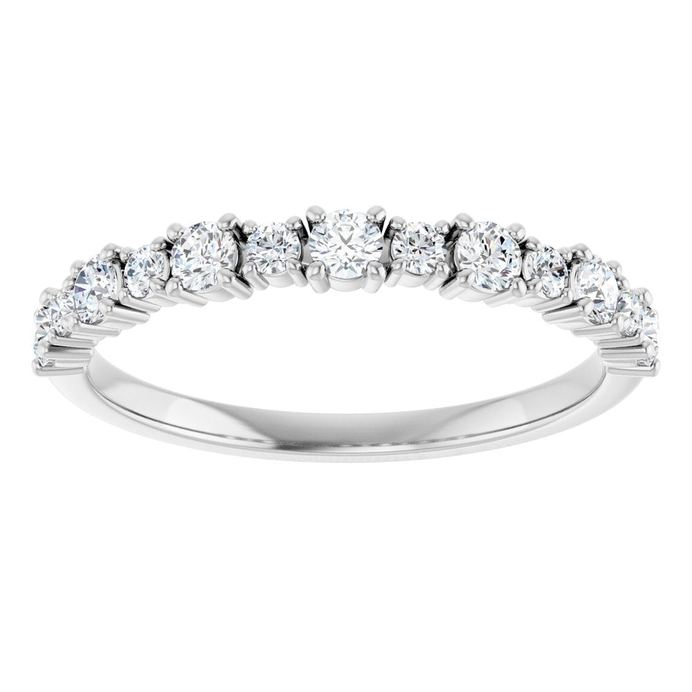 14K White Gold 3/8 CTW Natural Diamond Anniversary Band