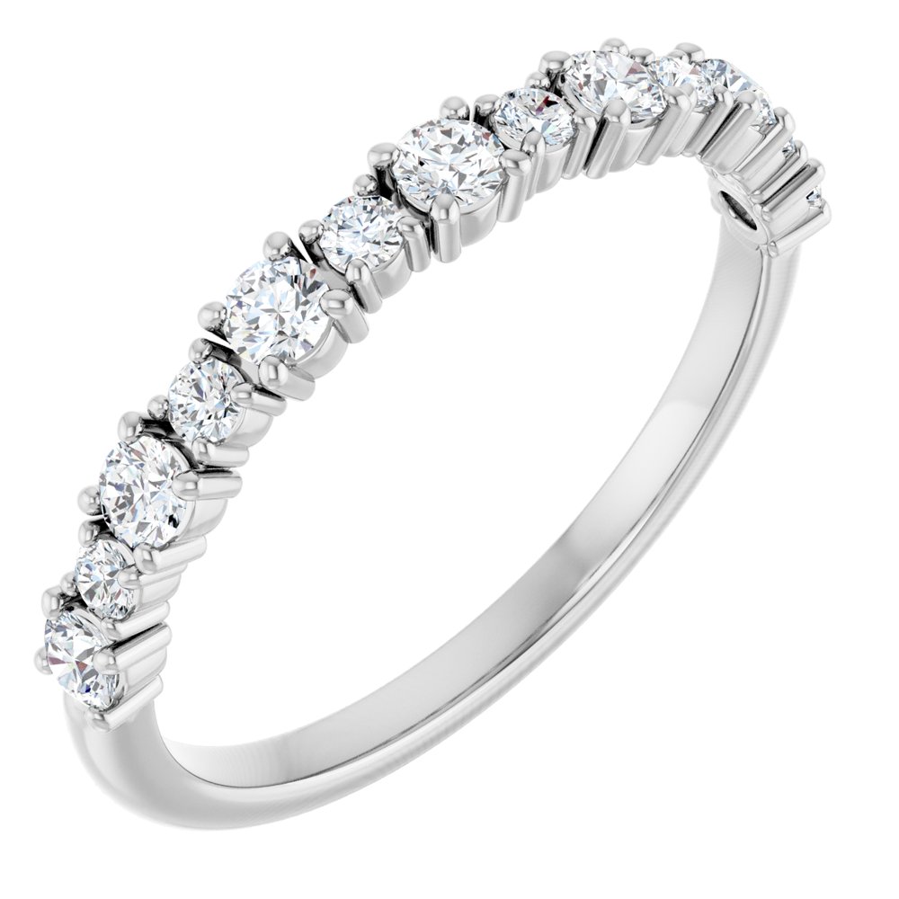 14K White Gold 3/8 CTW Natural Diamond Anniversary Band