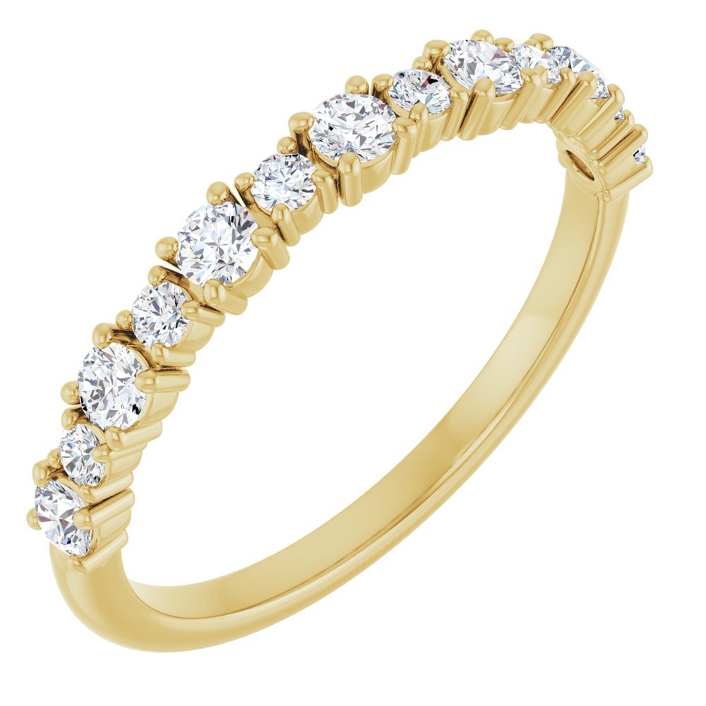 14K Yellow 3/8 CTW Natural Diamond Anniversary Band