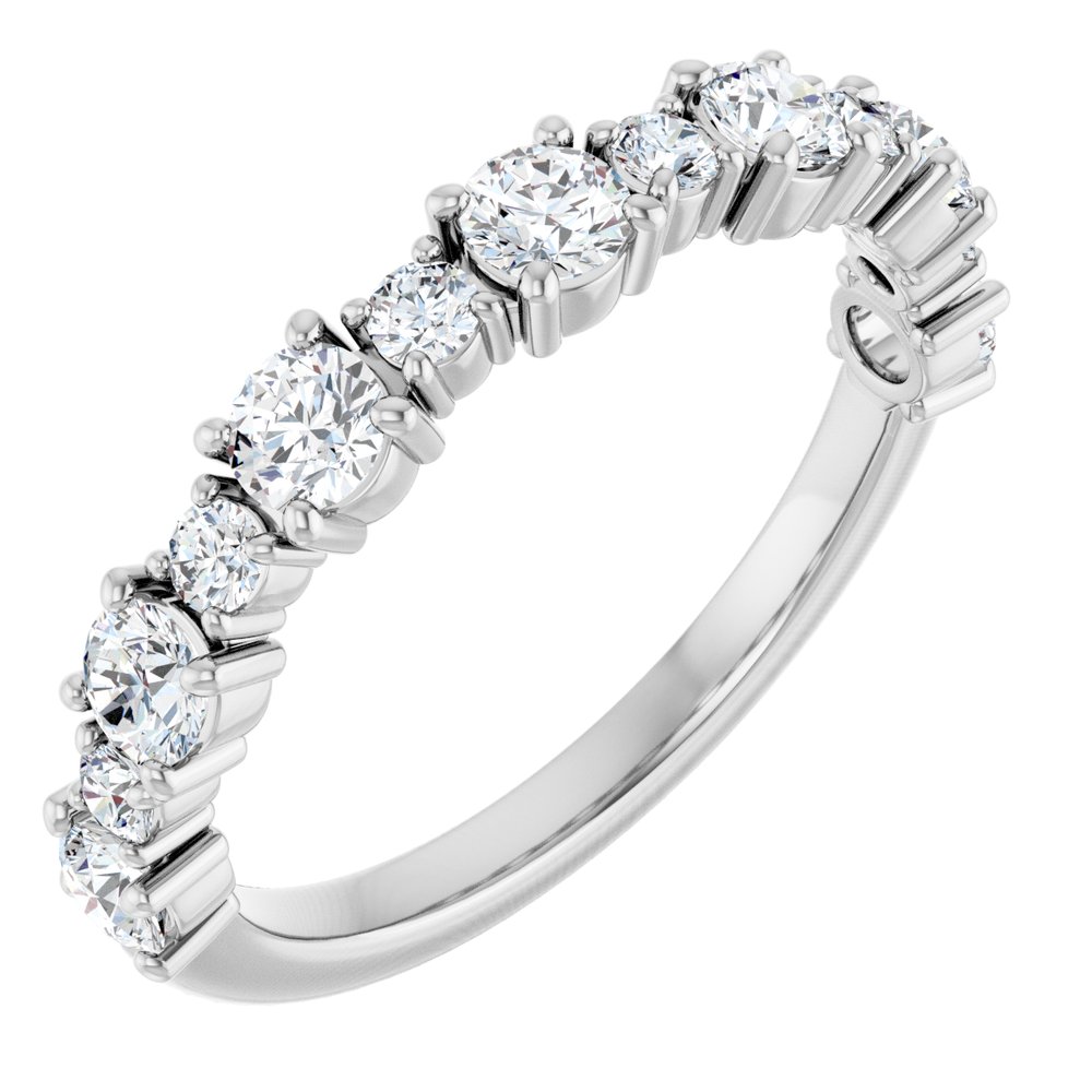 14K White Gold 3/4 CTW Natual Diamond Anniversary Band