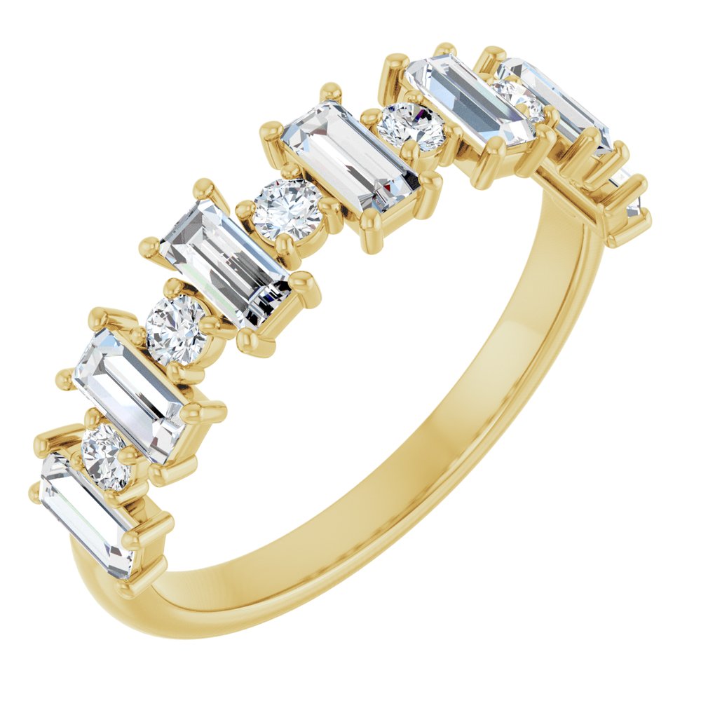 14K Yellow Gold 3/4 CTW Natural Diamond Anniversary Band
