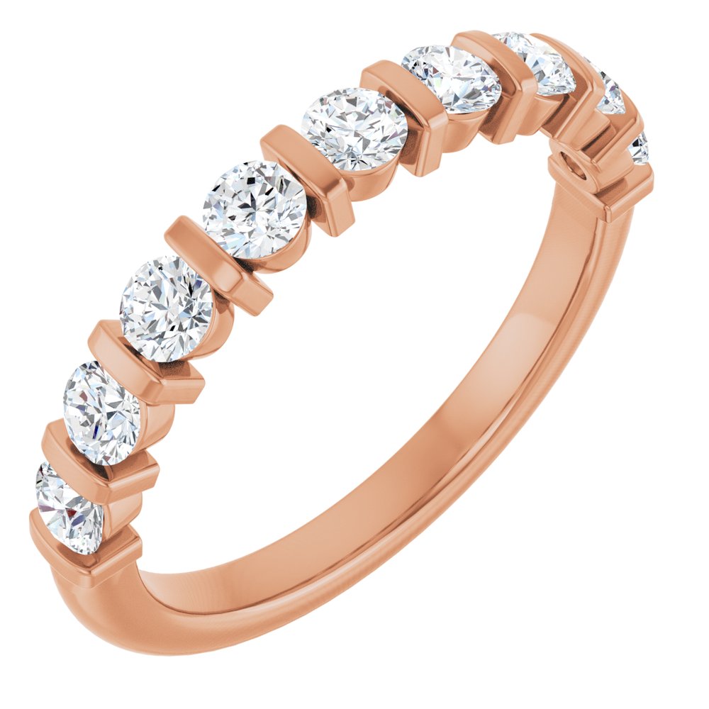 14K Rose Gold 3/4 CTW Lab-Grown Diamond Anniversary Band