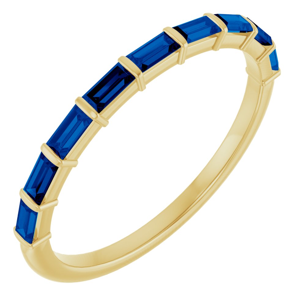 14K Yellow Gold Natural Sapphire Anniversary Band