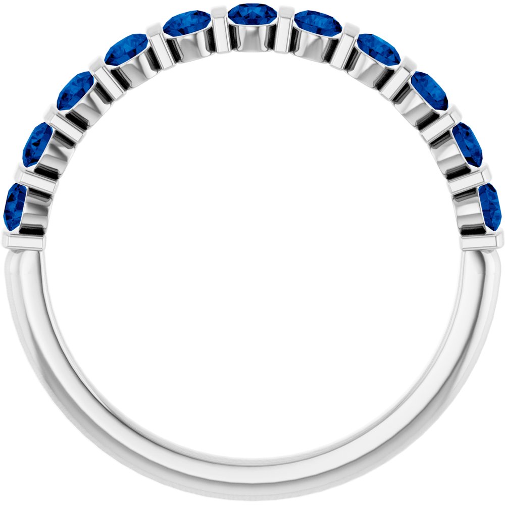 14K White Gold Lab-Grown Sapphire Anniversary Band