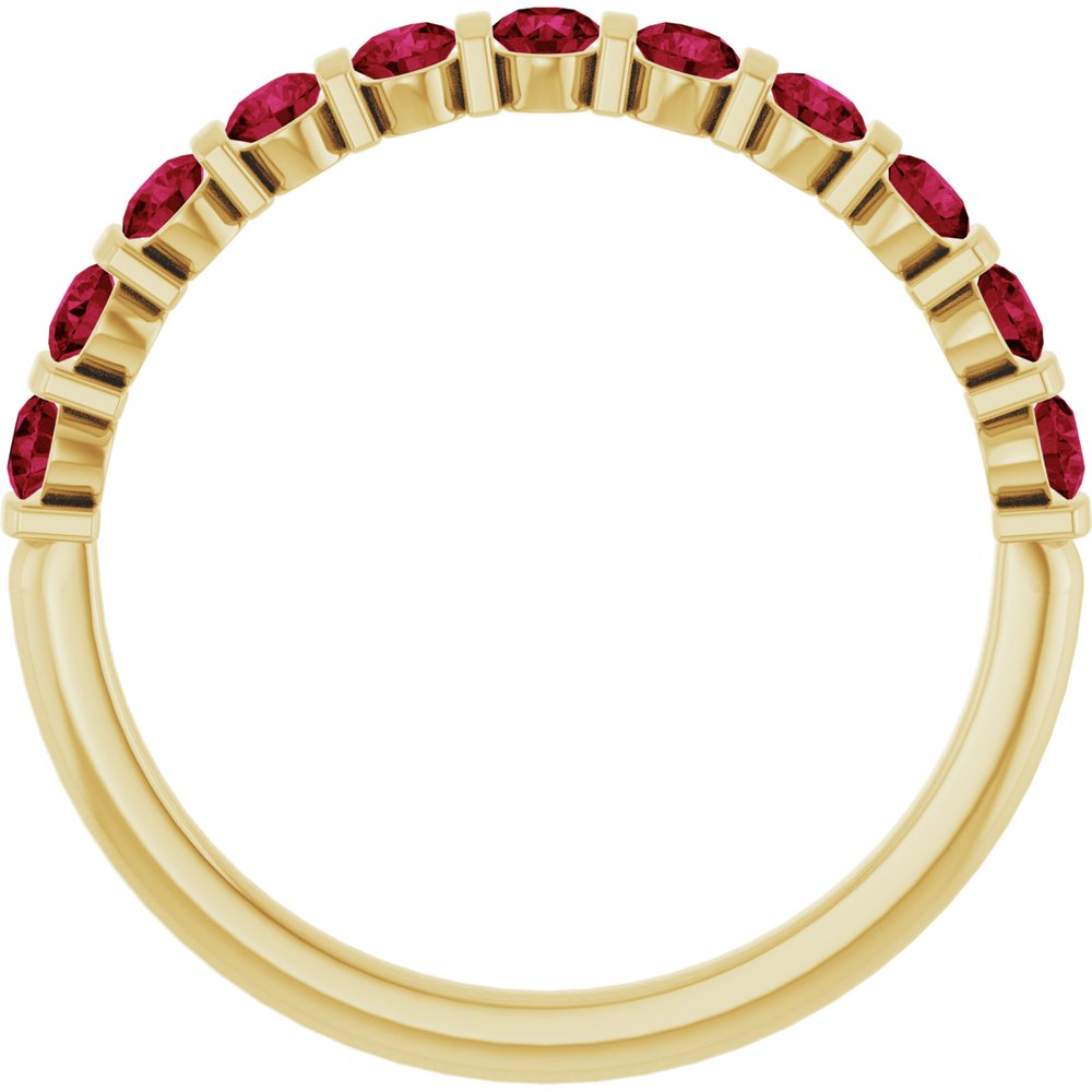 14K Yellow Gold Lab-Grown Ruby Anniversary Band