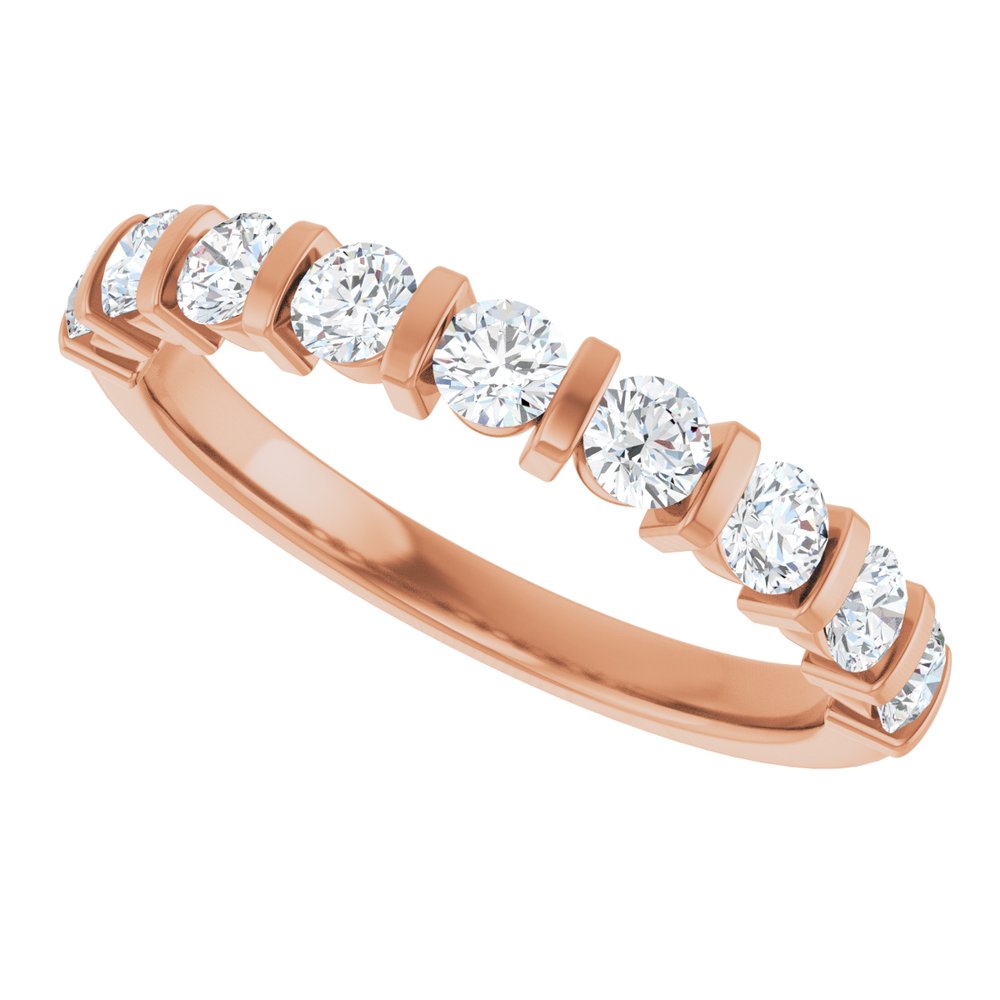14K Rose Gold 3/4 CTW Lab-Grown Diamond Anniversary Band