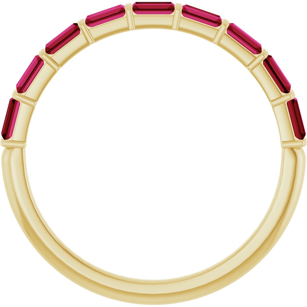 14K Yellow Gold Lab-Grown Ruby Anniversary Band