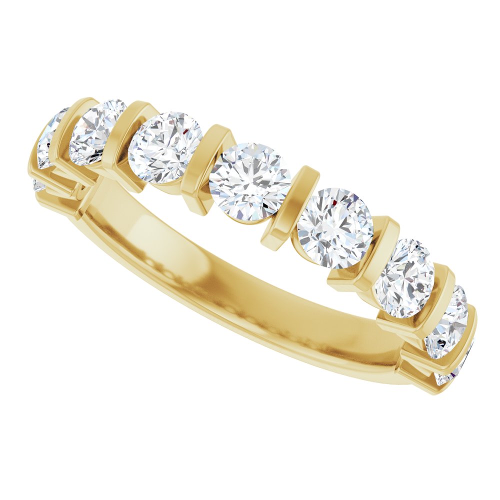 14K Yellow Gold 1 1/3 CTW Lab-Grown Diamond Anniversary Band