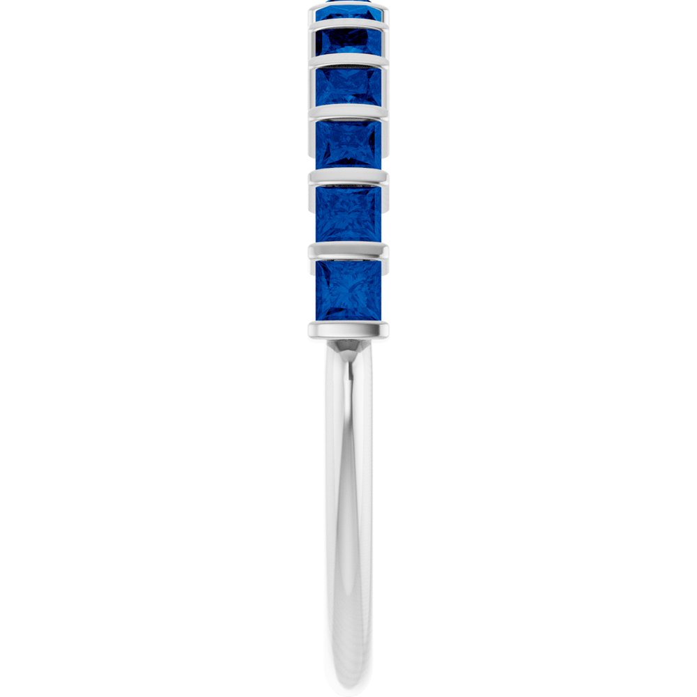 14K White Gold Lab-Grown Sapphire Anniversary Band