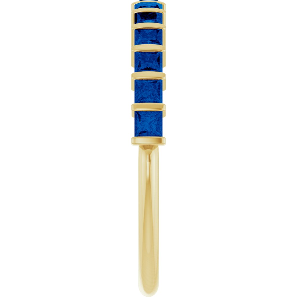 14K Yellow Gold Lab-Grown Sapphire Anniversary Band