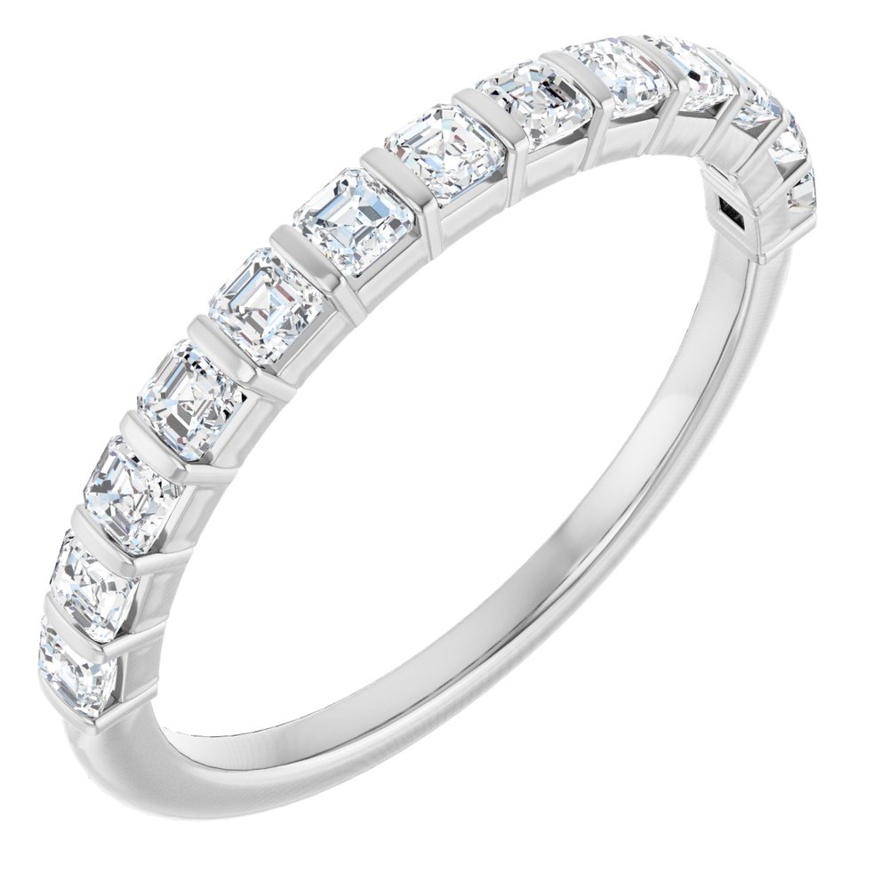 14K White Gold 5/8 CTW Natural Diamond Anniversary Band
