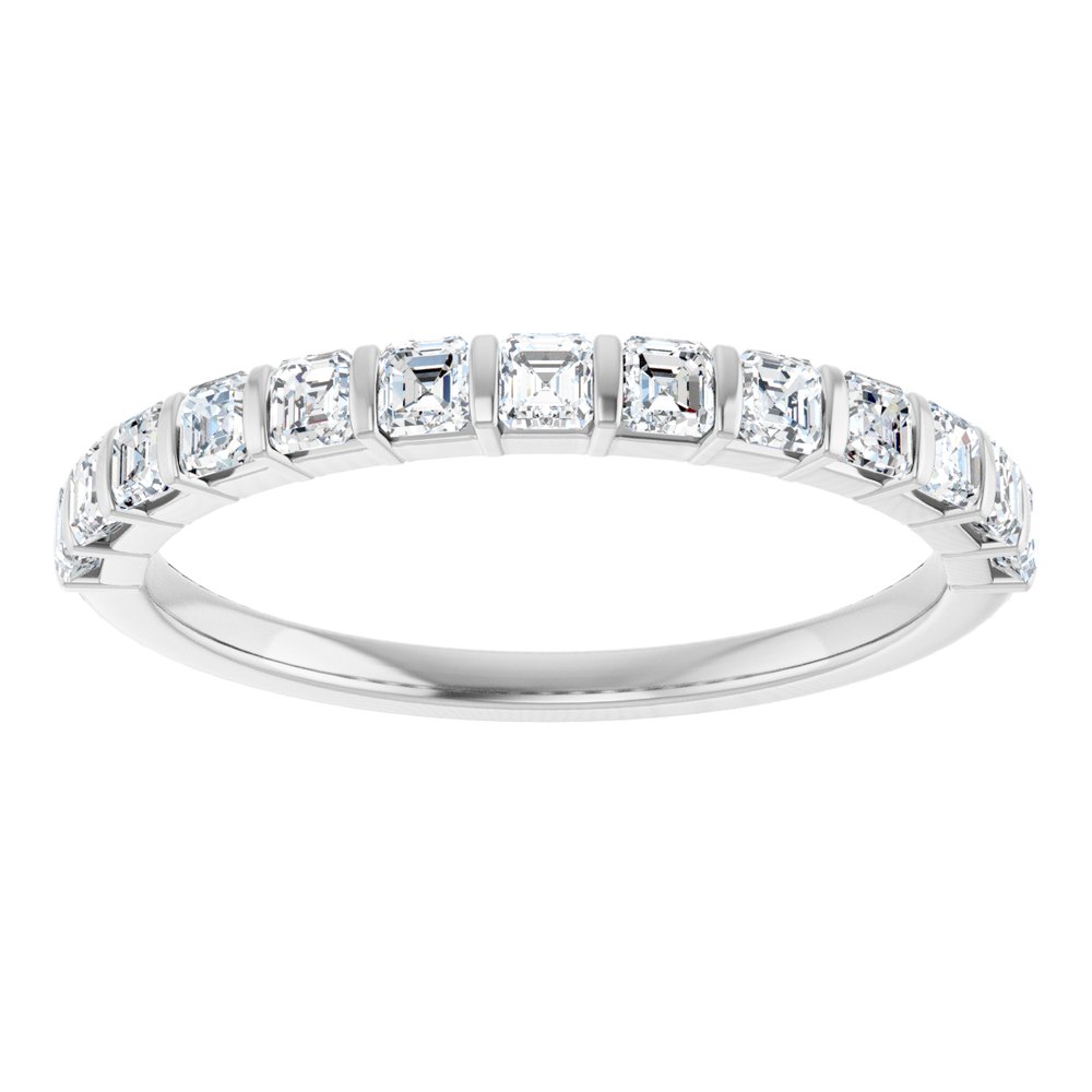 14K White Gold 5/8 CTW Natural Diamond Anniversary Band