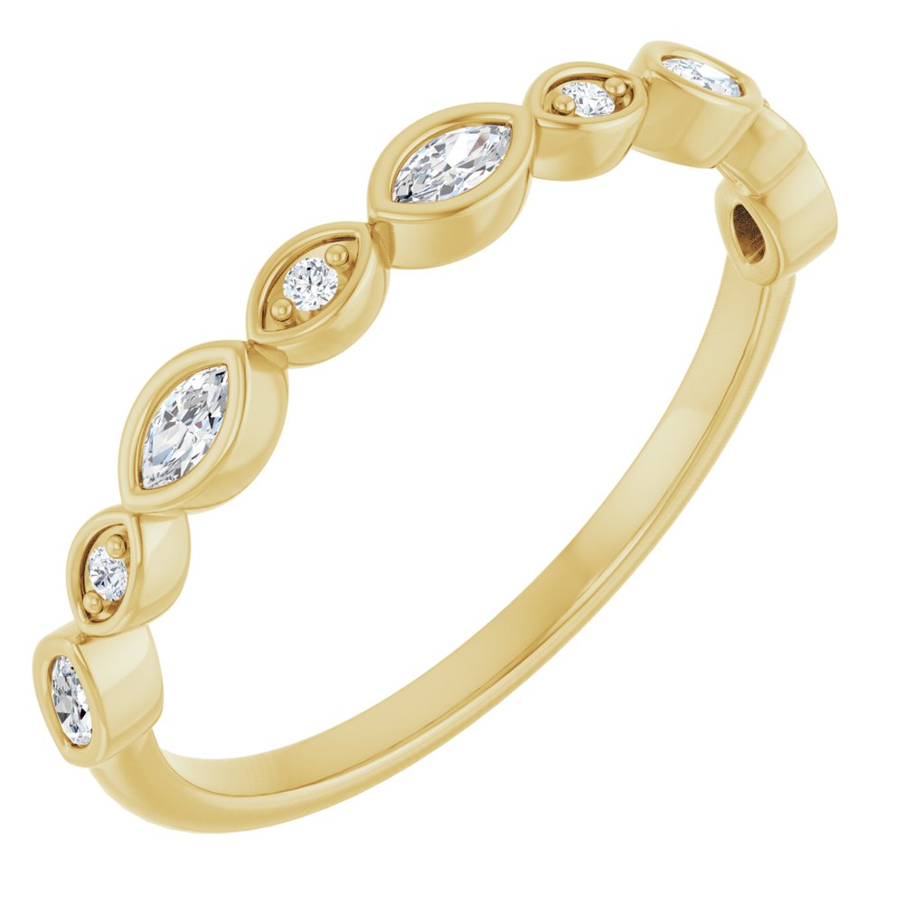 14K Yellow Gold 1/6 CTW Lab-Grown Diamond Anniversary Band
